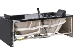 Vasca idromassaggio angolare con LED HAWES 180 x 90 cm Nero