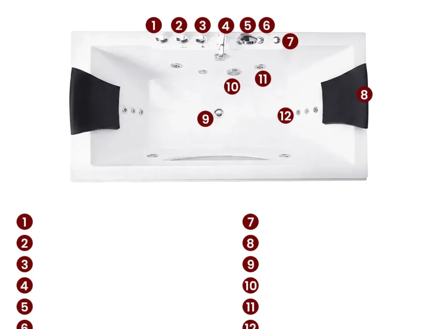 Vasca idromassaggio angolare con LED HAWES 180 x 90 cm Bianco