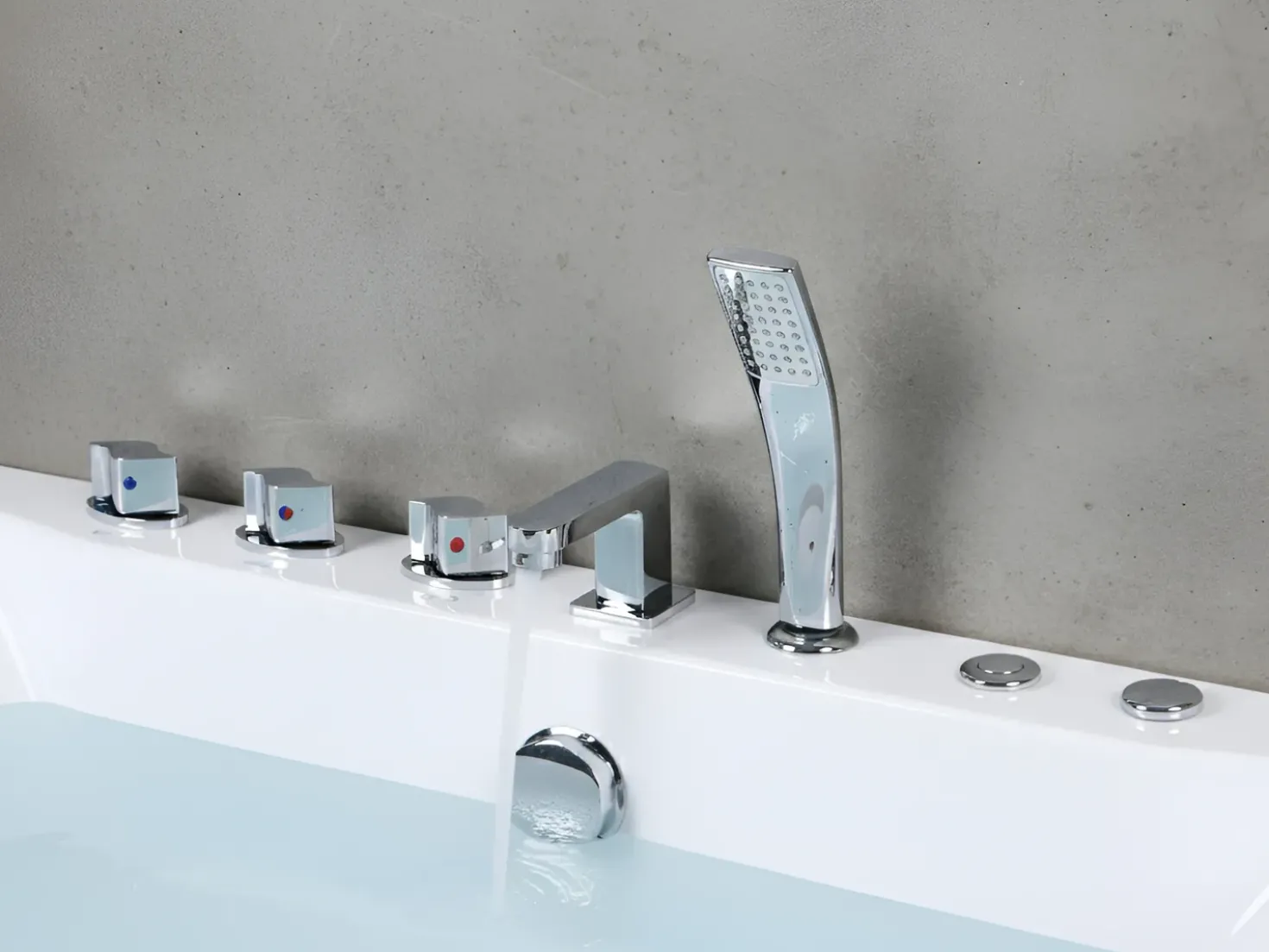 Vasca idromassaggio angolare con LED HAWES 180 x 90 cm Bianco