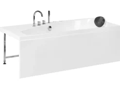 Vasca idromassaggio angolare con LED CAURA Lato destro 175 x 80 cm Bianco