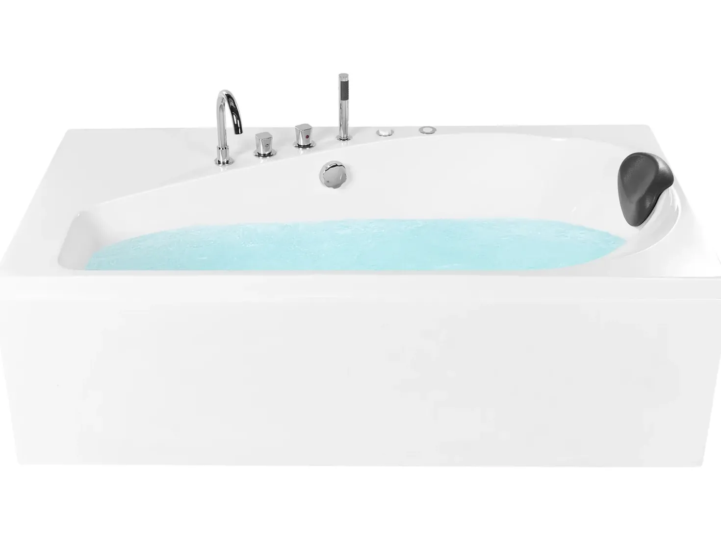 Vasca idromassaggio angolare con LED CAURA Lato destro 175 x 80 cm Bianco