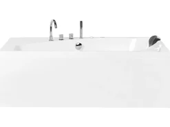 Vasca idromassaggio angolare con LED CAURA Lato destro 175 x 80 cm Bianco