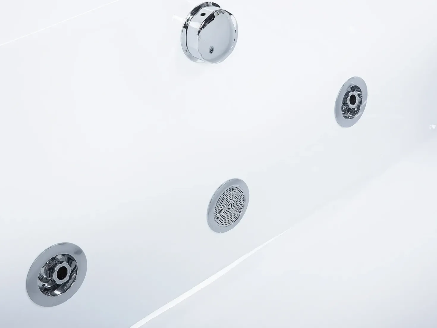 Vasca idromassaggio angolare con LED GALLEY 170 x 75 cm Bianco