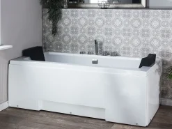 Vasca idromassaggio angolare con LED GALLEY 170 x 75 cm Bianco