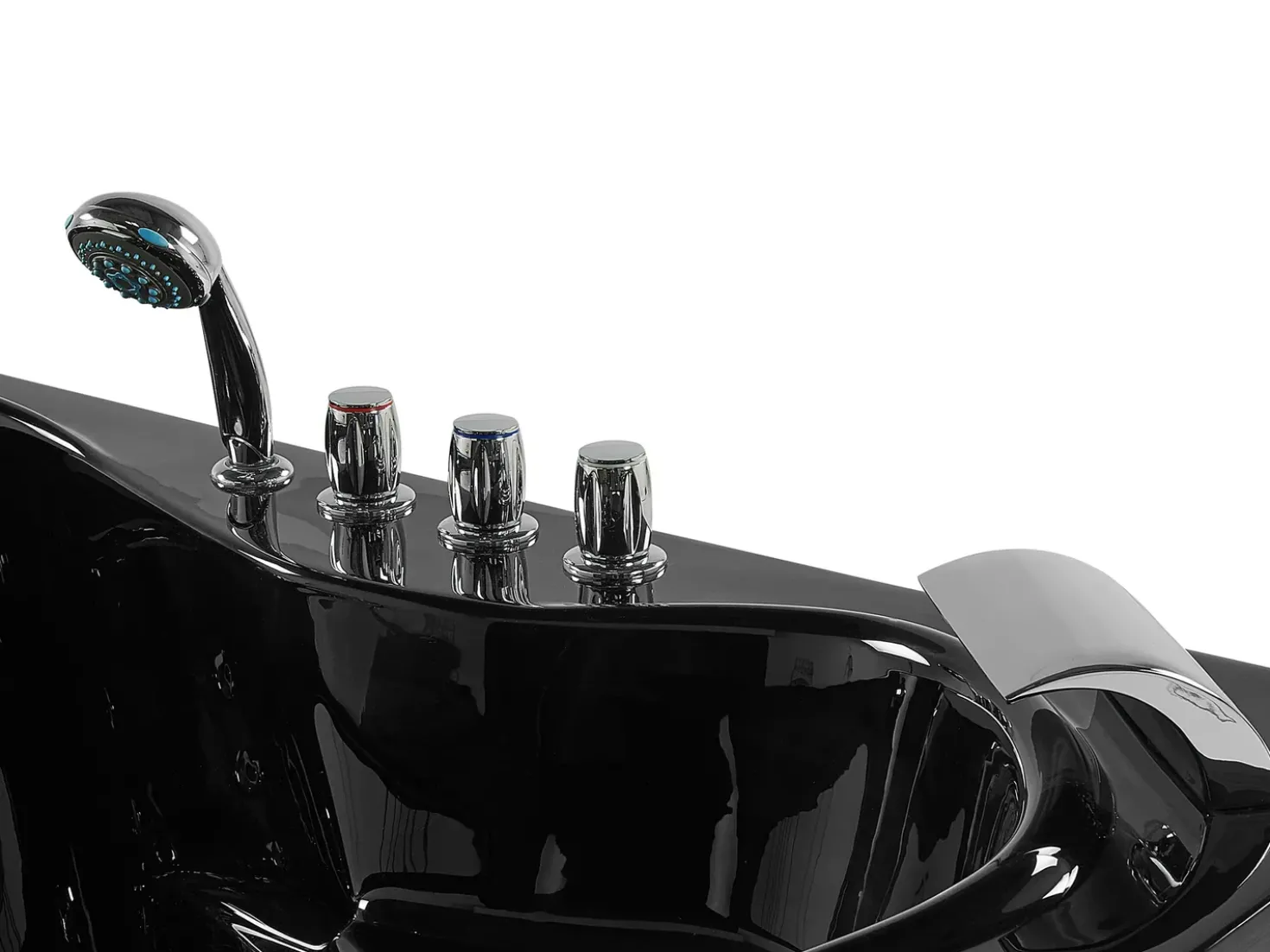 Vasca idromassaggio angolare con LED TOCOA 205 x 146 cm Nero