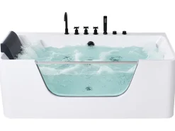 Vasca idromassaggio angolare CAHUITA 160 x 75 cm Bianco