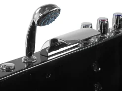 Vasca idromassaggio angolare con LED PARADISO Lato destro 158 x 113 cm Nero