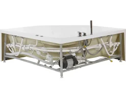 Vasca idromassaggio angolare con LED CACERES 211 x 150 cm Bianco