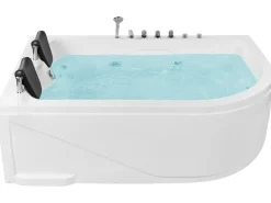 Vasca idromassaggio angolare con LED CALAMA Lato destro 180 x 120 cm Bianco