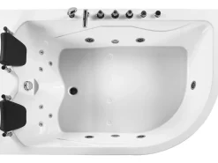 Vasca idromassaggio angolare con LED CALAMA Lato destro 180 x 120 cm Bianco