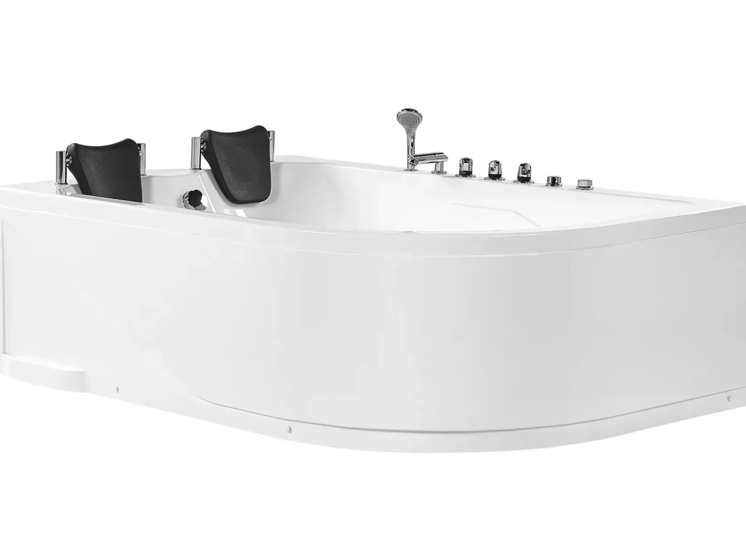Vasca idromassaggio angolare con LED CALAMA Lato destro 180 x 120 cm Bianco