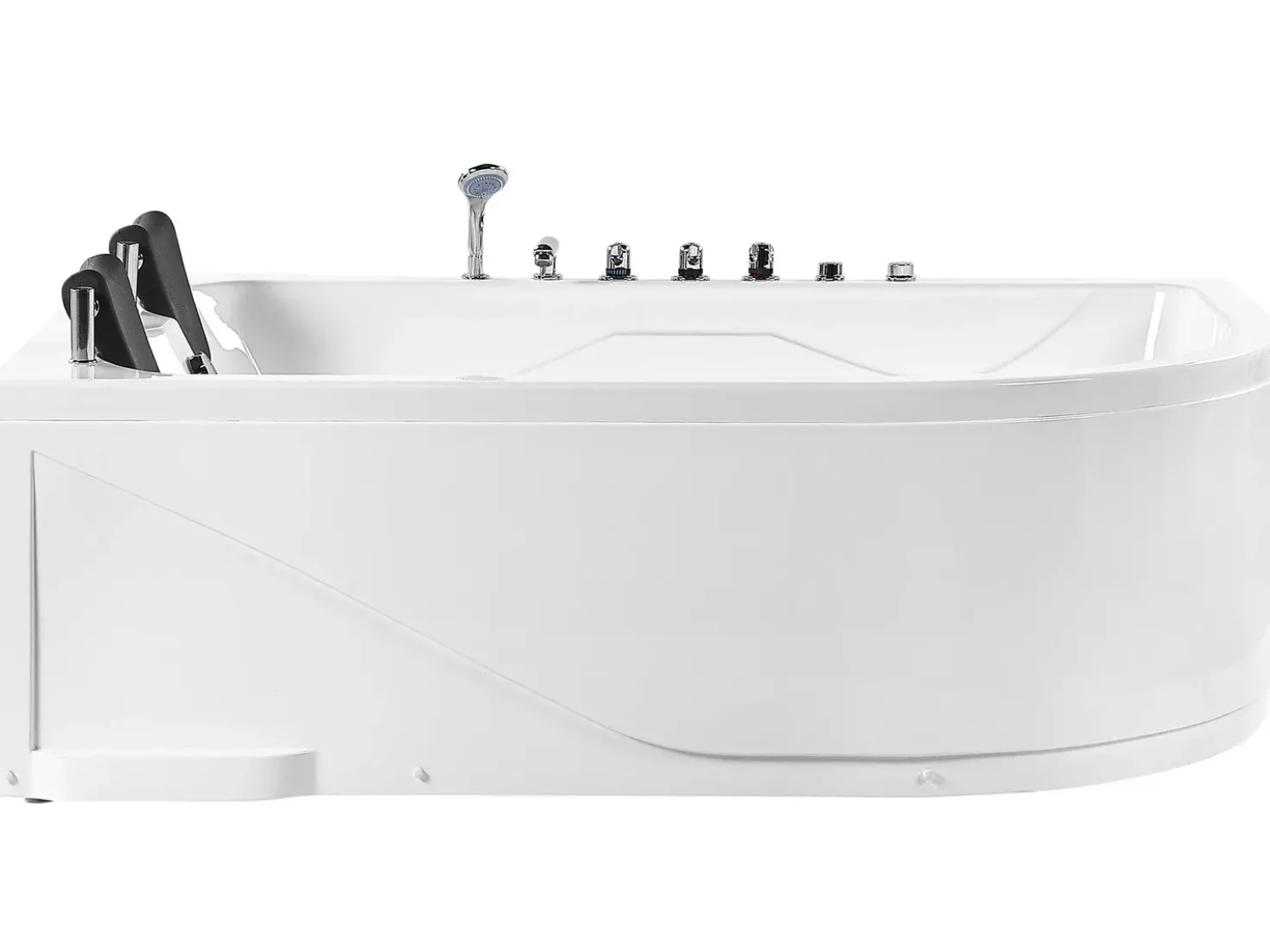 Vasca idromassaggio angolare con LED CALAMA Lato destro 180 x 120 cm Bianco