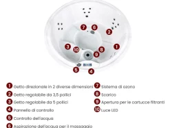 Vasca idromassaggio da esterno con LED MARFIL Marrone