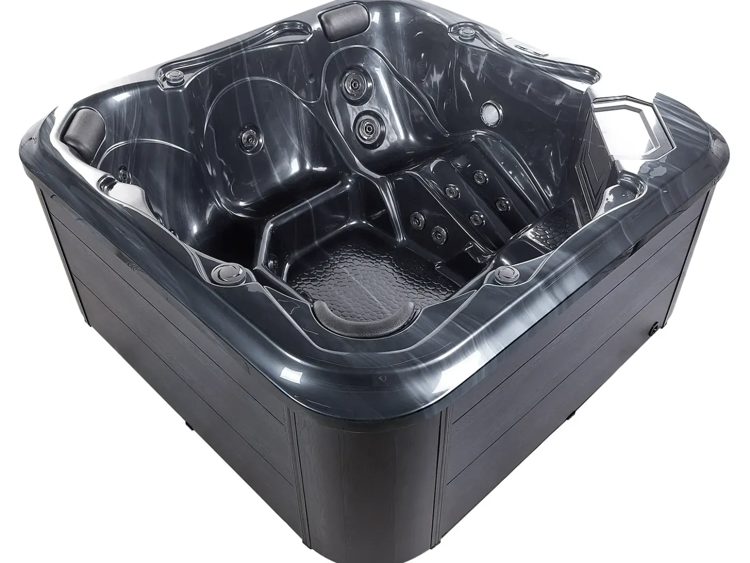 Vasca idromassaggio da esterno con LED TULAROSA Grigio grafite