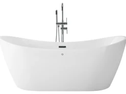 Vasca idromassaggio freestanding con LED ANTIGUA 168 x 80 cm Bianco
