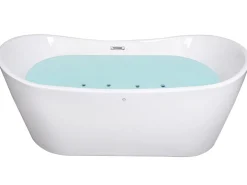Vasca idromassaggio freestanding con LED ANTIGUA 168 x 80 cm Bianco