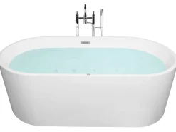 Vasca idromassaggio freestanding con LED HAVANA 170 x 80 cm Bianco