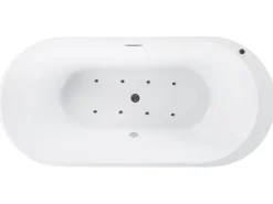 Vasca idromassaggio freestanding con LED NEVIS 170 x 80 cm Nero