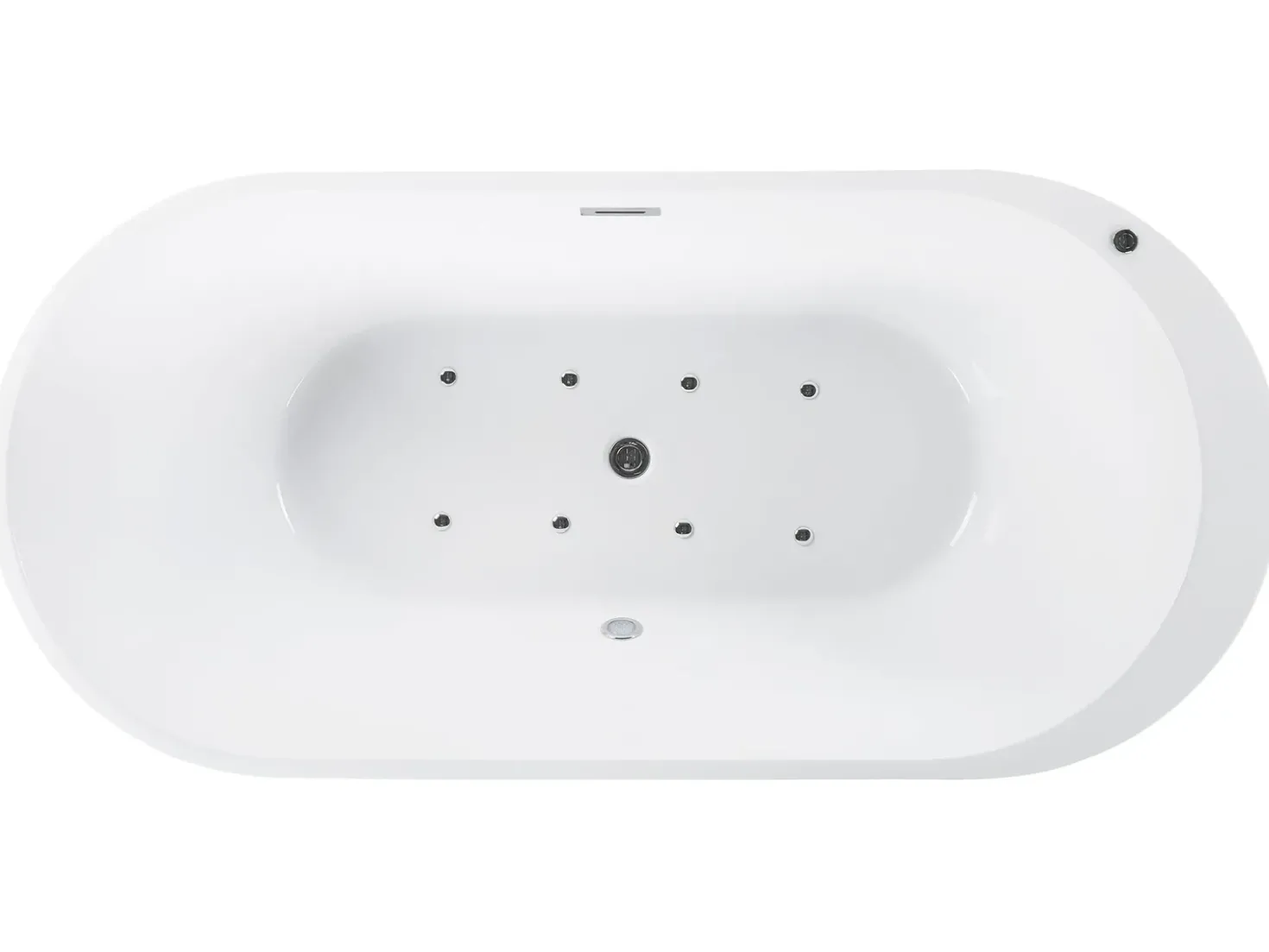 Vasca idromassaggio freestanding con LED NEVIS 170 x 80 cm Nero