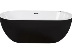 Vasca idromassaggio freestanding con LED NEVIS 170 x 80 cm Nero