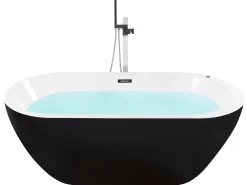 Vasca idromassaggio freestanding con LED NEVIS 170 x 80 cm Nero