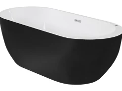 Vasca idromassaggio freestanding con LED NEVIS 170 x 80 cm Nero