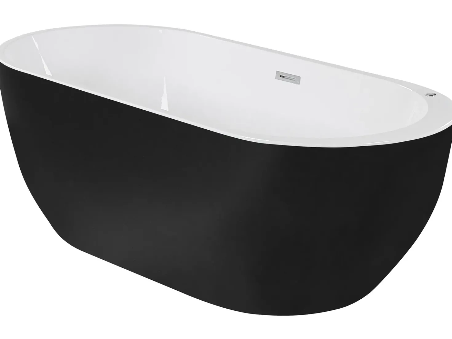 Vasca idromassaggio freestanding con LED NEVIS 170 x 80 cm Nero
