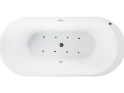 Vasca idromassaggio freestanding con LED NEVIS 170 x 80 cm Bianco