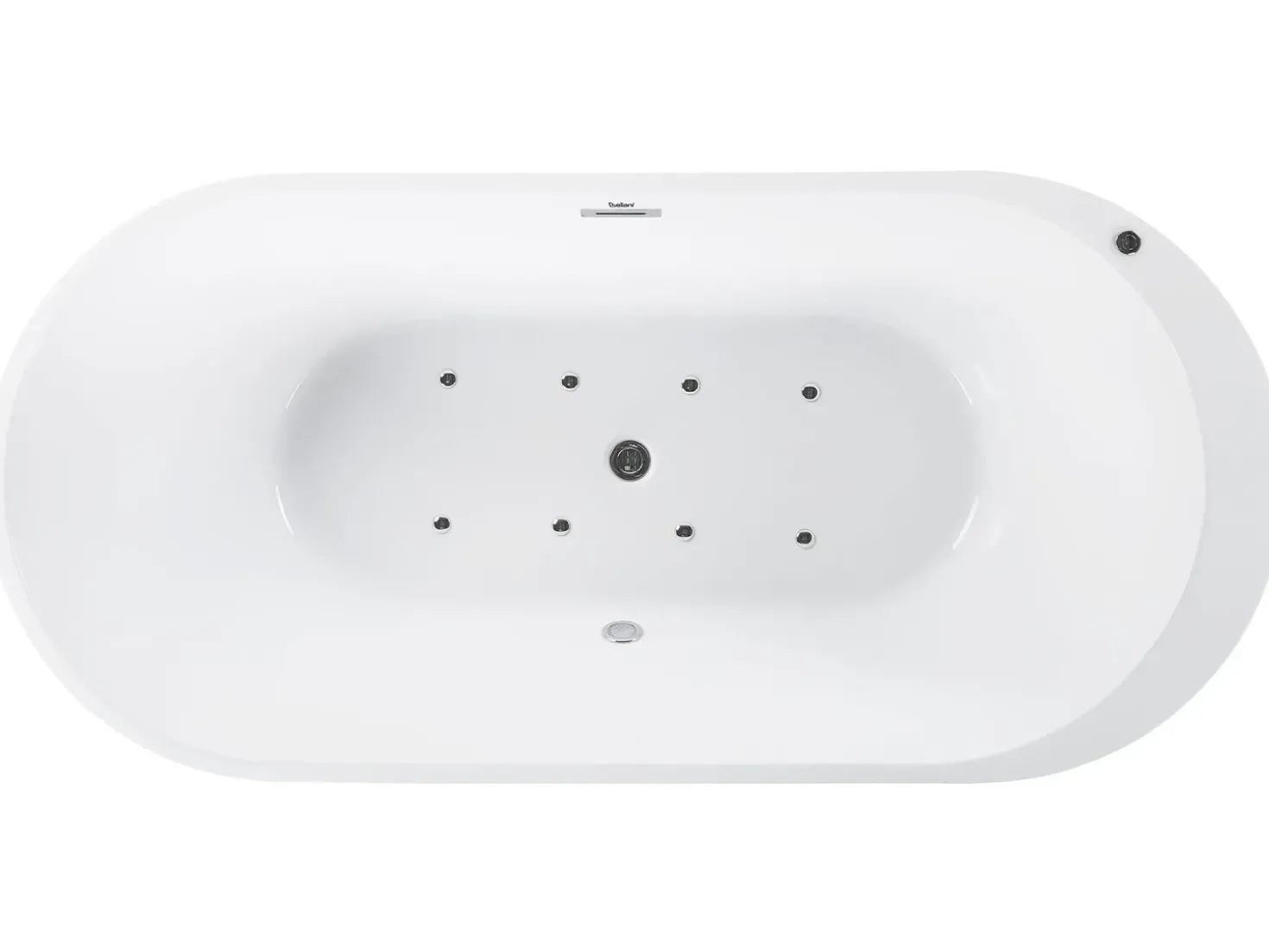 Vasca idromassaggio freestanding con LED NEVIS 170 x 80 cm Bianco