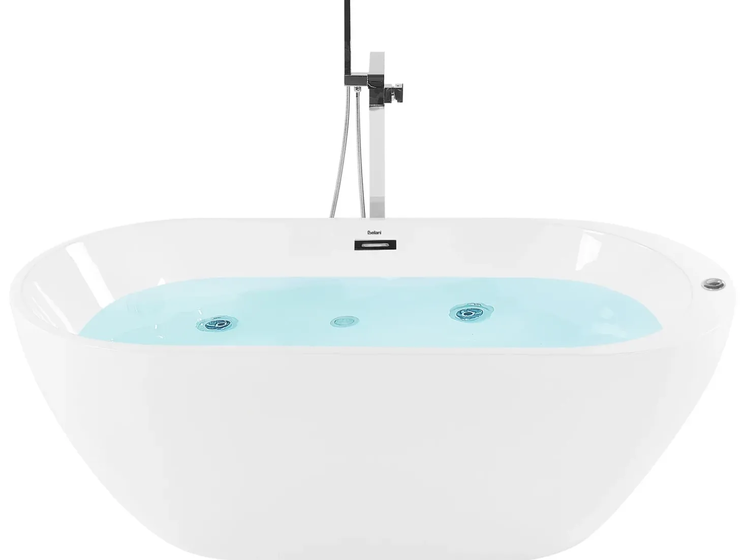 Vasca idromassaggio freestanding con LED NEVIS 170 x 80 cm Bianco