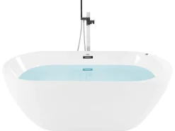 Vasca idromassaggio freestanding con LED NEVIS 170 x 80 cm Bianco