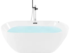 Vasca idromassaggio freestanding con LED NEVIS 170 x 80 cm Bianco