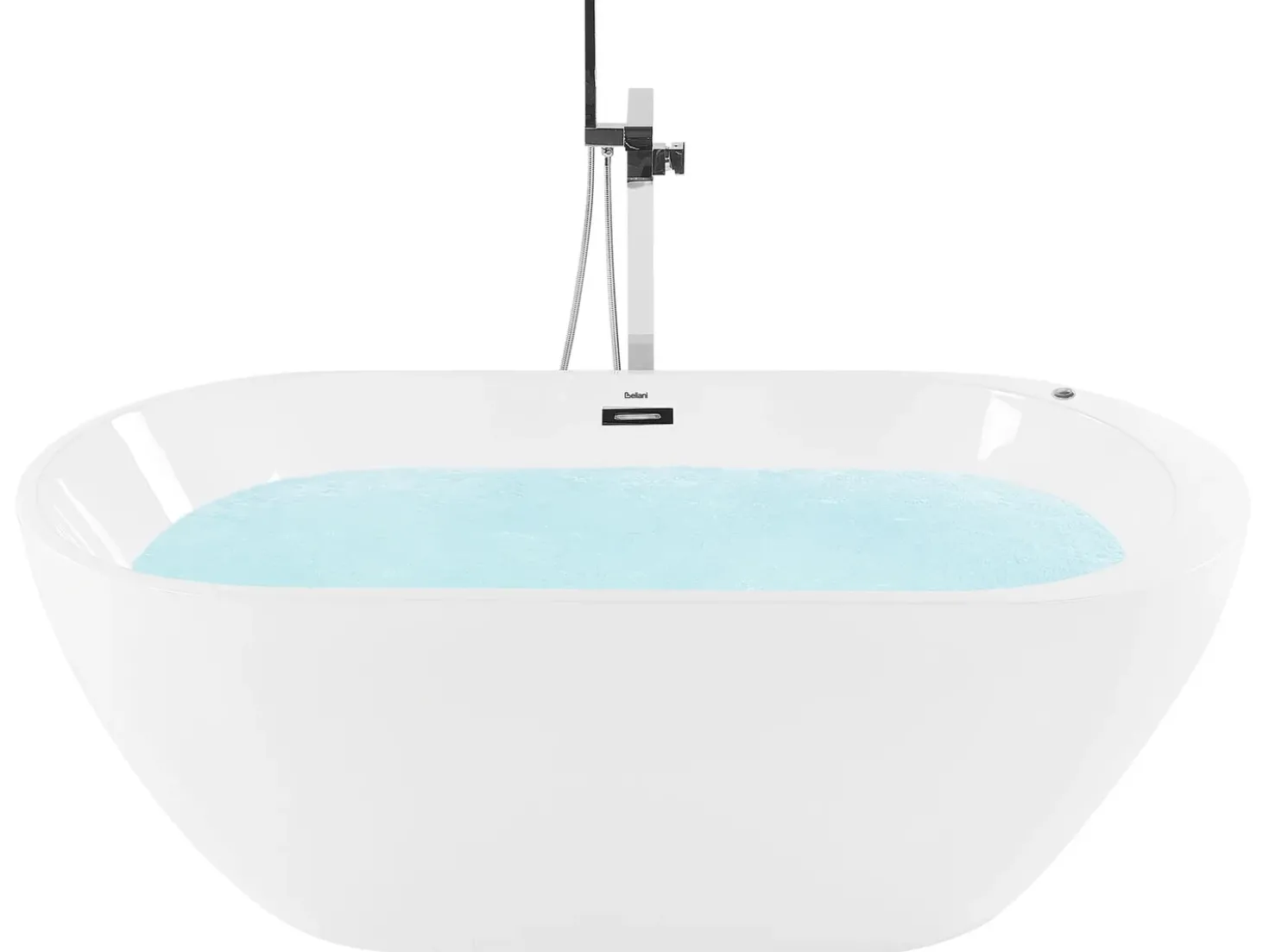 Vasca idromassaggio freestanding con LED NEVIS 170 x 80 cm Bianco