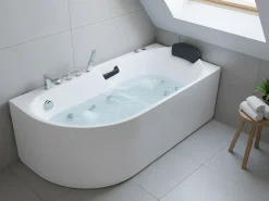 Vasca idromassaggio SAYULA Lato Sinistro 170 x 80 cm Bianco