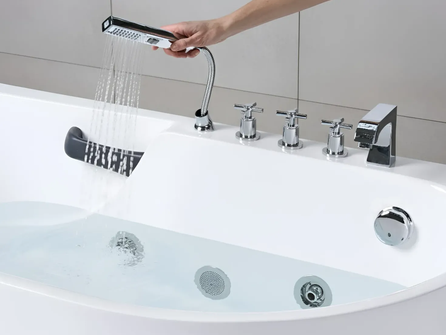 Vasca idromassaggio SAYULA Lato destro 170 x 80 cm Bianco