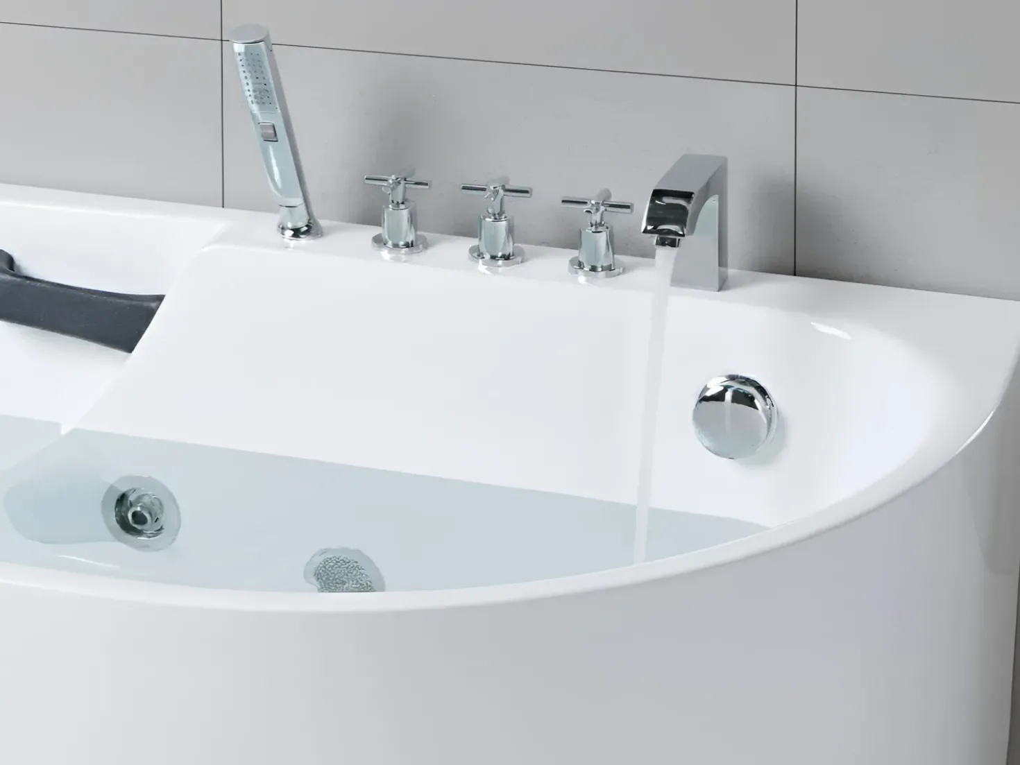 Vasca idromassaggio SAYULA Lato destro 170 x 80 cm Bianco