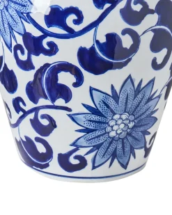 Vaso con coperchio CUENCA Porcellana 36 cm Bianco/Blu