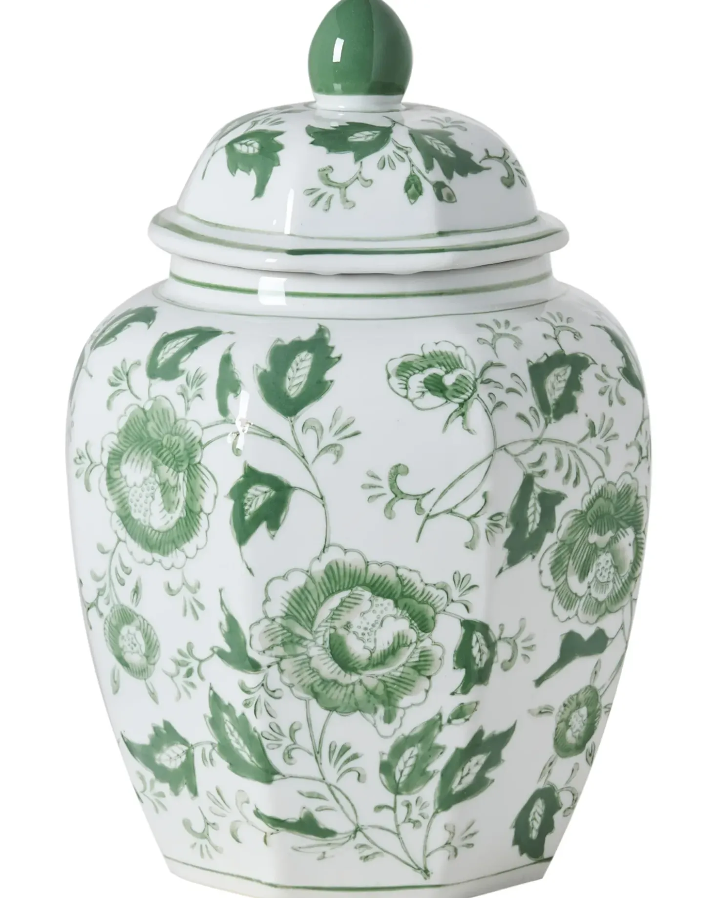 Vaso con coperchio FERROL Porcellana 29 cm Bianco/Verde