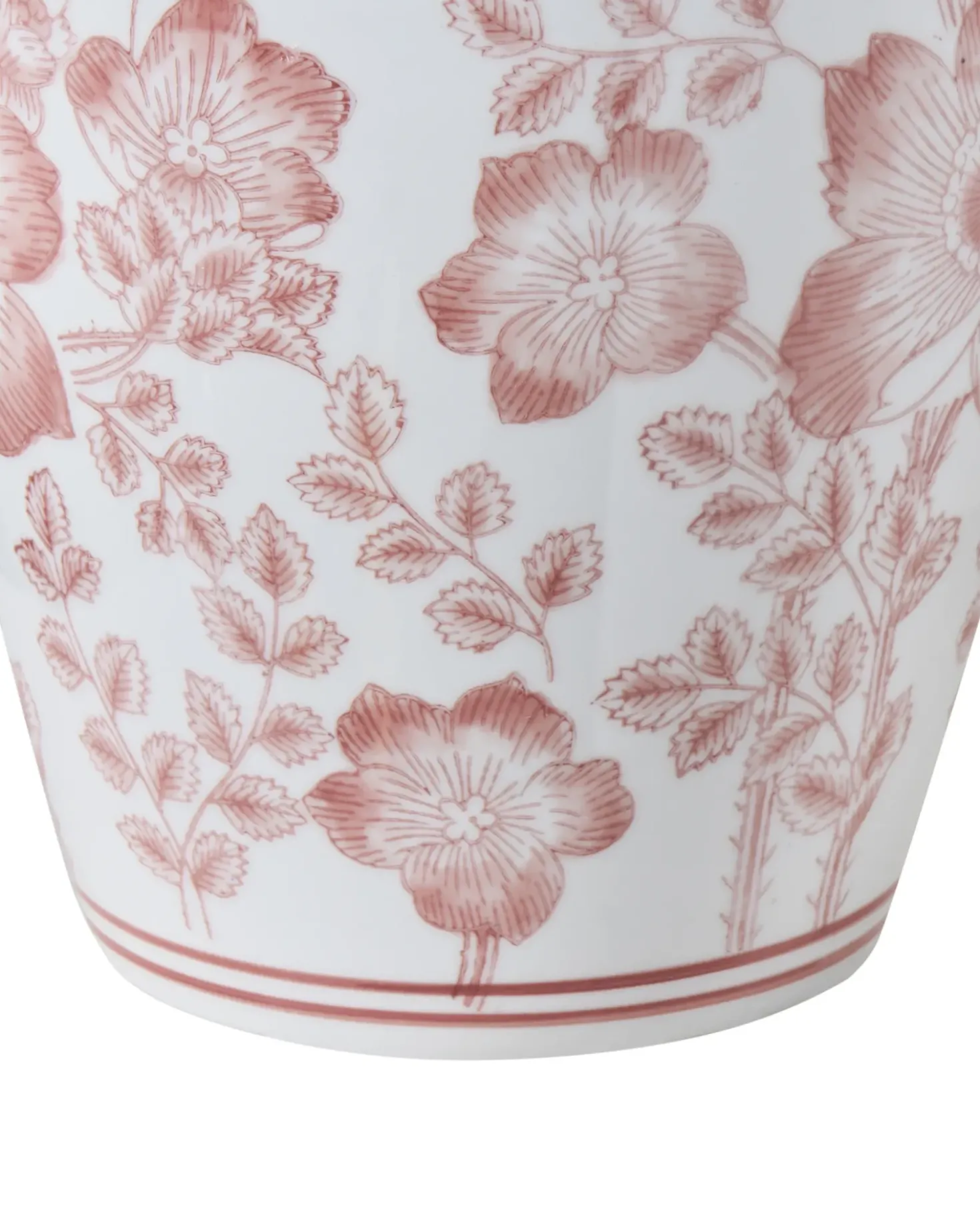 Vaso con coperchio MOGUER Porcellana 36 cm Rosso/Bianco