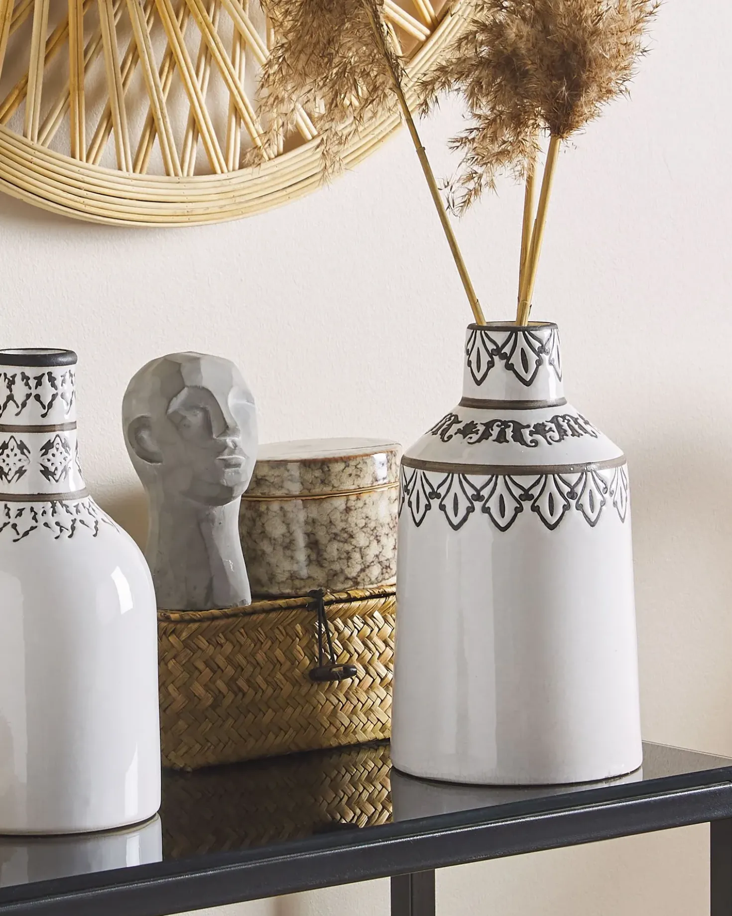 Vaso da fiori AMISOS Gres porcellanato 25 cm Bianco