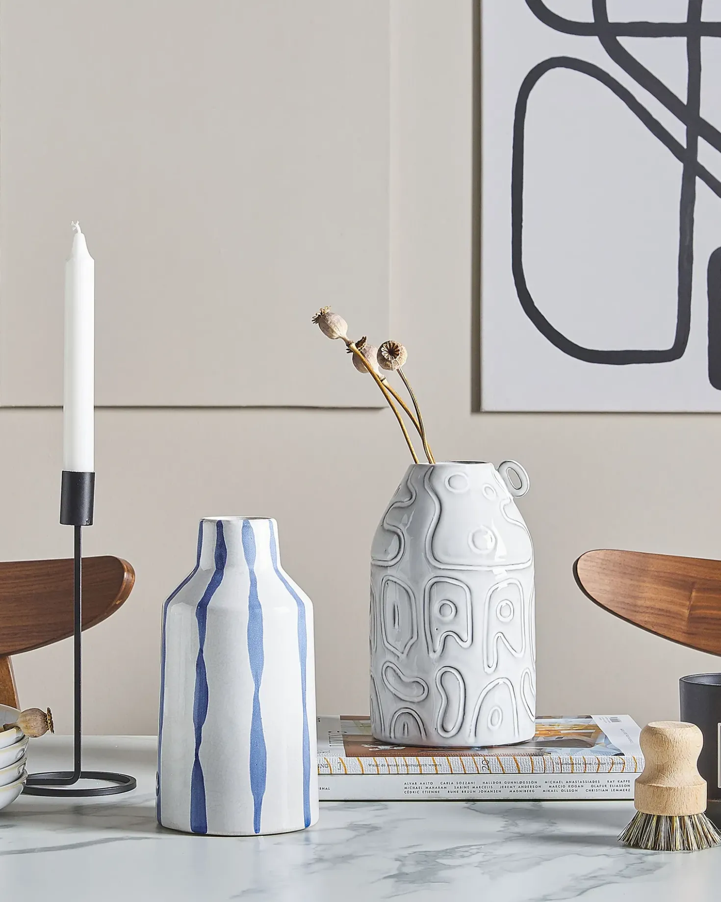 Vaso da fiori ASSUS Gres porcellanato 22 cm Bianco