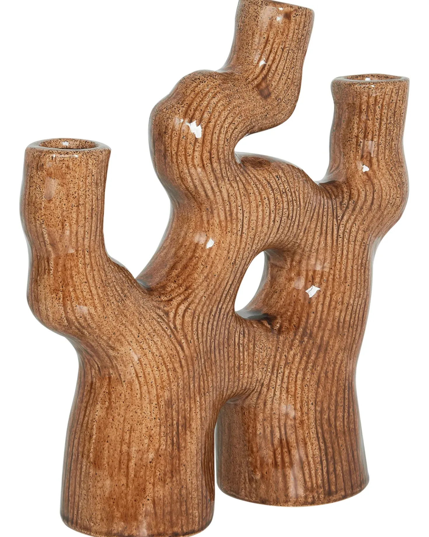 Vaso da fiori BARBUS Gres porcellanato 31 cm Marrone