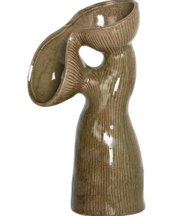 Vaso da fiori CALAMUS Gres porcellanato 28 cm Verde