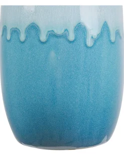 Vaso da fiori CHALCIS Gres porcellanato 25 cm Blu