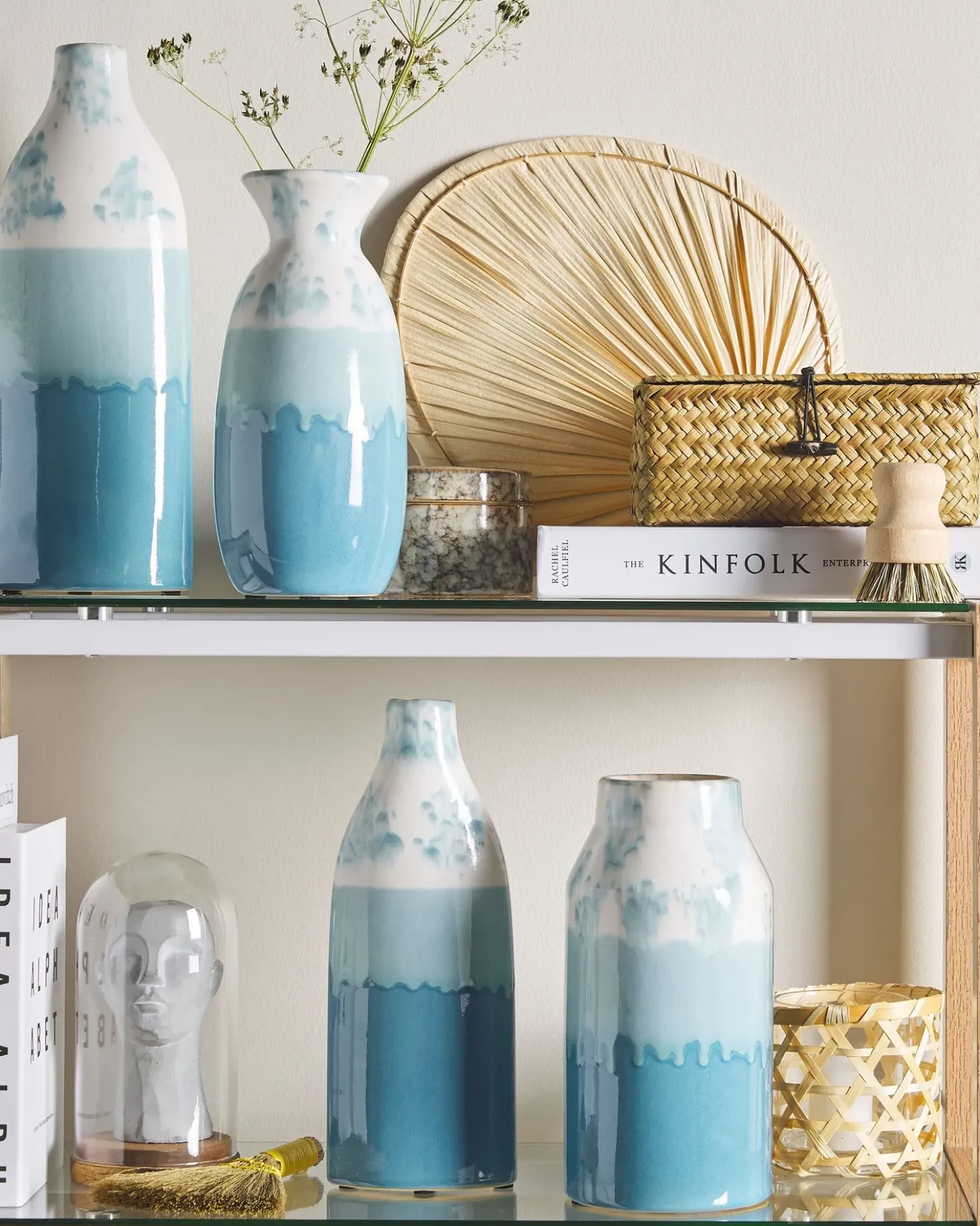 Vaso da fiori CHALCIS Gres porcellanato 25 cm Blu