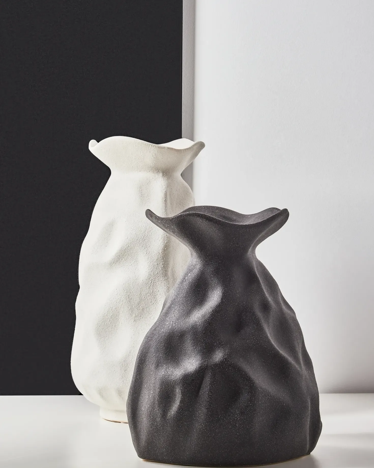 Vaso da fiori COONTAIL Gres porcellanato 31 cm Nero
