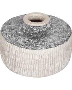 Vaso da fiori DEKSATI Ceramica 32 cm Beige