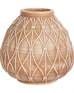 Vaso da fiori DOMOKOS Ceramica 38 cm Marrone chiaro