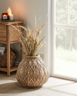 Vaso da fiori DOMOKOS Ceramica 38 cm Marrone chiaro