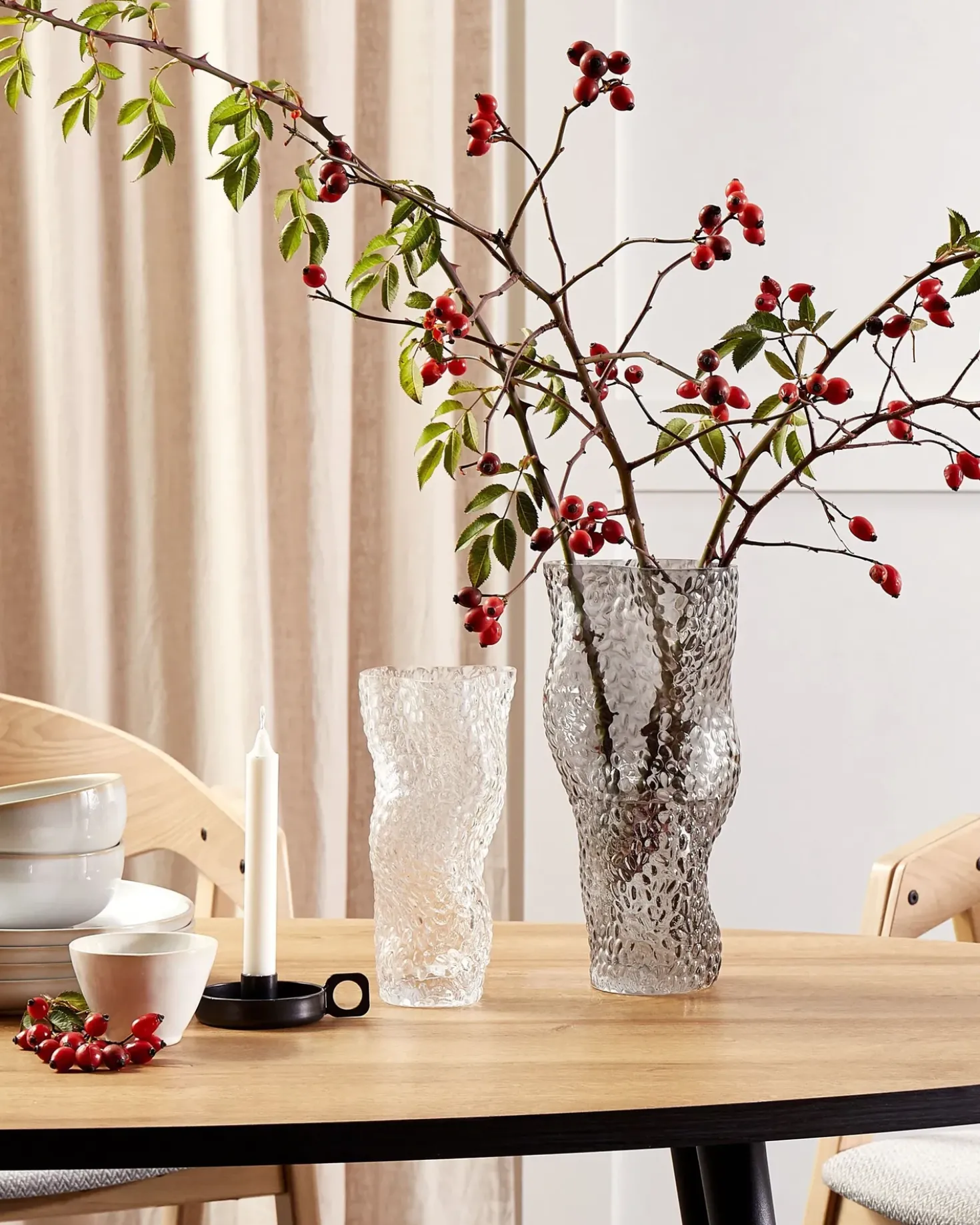 Vaso da fiori DYTIKO Vetro 31 cm Grigio
